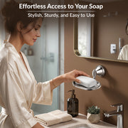 Plantex 304 Grade Stainless Steel Soap Dish/Soap Stand/Soap Tray/Soap Holder for Bathroom Accessories - Niko (Chrome)