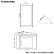 Plantex Unbreakable Wall Mount Vanity Cabinet with Washbasin and Mirror/Corner Basin with Cabinet for Bathroom - (406, White)