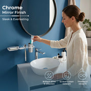 Plantex 2in1 Soap Dish with Tumbler Holder for Bathroom/304 Grade Stainless Steel Toothbrush Holder with Soap Case/Bathroom Accessories - (Regent, Chrome)