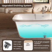 Plantex Freestanding Bathtub for Bathroom/Acrylic Bath tub for Adults/Deep Soaker Bathtub with Overflow, Popup and Drain Pipe (BSM-219-White-1700mm)