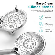 Plantex ABS 8 mode Bathroom Shower Set with 304 Stainless Steel 1.5 meter Flexible Hose Pipe/Handheld Shower Head with 10-inch Round Shower Head-Chrome