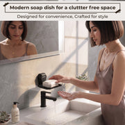 Plantex Soap Holder for Bathroom/304 Grade Stainless Steel Soap Case/Single Soap Dish/Soap Stand/Bathroom Accessories - Pack of 1 (PMB-2403, Z-Black)