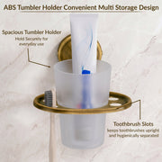 Plantex 304 Grade Stainless Steel Toothbrush Holder/ABS Tumbler Stand for Bathroom and Wash Basin/Bathroom Accessories - Niko (Antique)