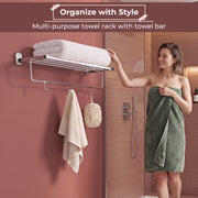 Plantex Towel Rack for Bathroom/304 Grade Stainless Steel Towel Stand/24 Inch Towel Hanger/Towel Holder/Bathroom Accessories - Pack of 1 (PM-2401, Chrome)
