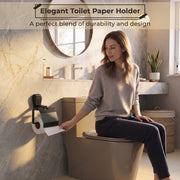 Plantex Toilet Paper Holder for Bathroom/304 Grade Stainless Steel Tissue Paper Roll Holder/Bathroom Accessories - Pack of 1 (PMB-2410, Z-Black)