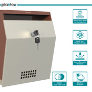 Plantex Letter Box/GI Steel Suggestion Box for Office with Key Lock/Post Box for Gate Home/Complaint Box/Wall Mounted Mail Box - (Orchid & Ivory)