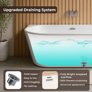 Plantex Bathtub for Bathroom/Freestanding Bath tub for Adults/Deep Soaker Bathtub with Overflow, Popup and Drain Pipe (BSM-207A-White-1700mm)