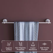 Plantex 304 Grade Stainless 24 inch Single Towel Rod/Towel Hanger for Bathroom/Towel Holder/Bathroom Accessories, Skyllo (Chrome)