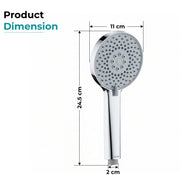 Plantex Hand Shower for Bathroom/3 Mode Multifunctional Shower/5-Inch ABS Plastic Silicone Handheld Shower/Easy Mode Switching – (Chrome, APS-8616)