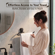 Plantex Towel Holder for Bathroom/304 Grade Stainless Steel Napkin Ring/Towel Hanger/Towel Ring/Bathroom Accessories - Pack of 1 (PMB-2404, Z-Black)