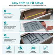 Plantex Cutlery Tray for Kitchen Drawer/Cutlery Cosmetic Stationary Organizer/Cabinet Cutlery Tray Organizer for Modular Kitchen - (Grey-32.5 X 18.5 INCH)