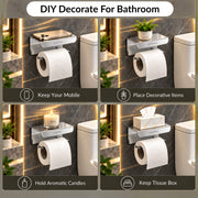 Plantex Platinum SS - 304 Grade Toilet Paper Holder/Toilet Paper Roll Holder with Mobile Stand/Toilet Paper Roll Holder Stand/Bathroom Accessories (Chrome)