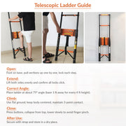 Plantex 5.1m (16.73 ft.) Telescopic Ladder/Carbon Steel 13-Steps Portable & Compact Ladder/Foldable Multipurpose Collapsible Ladder for Home & Outdoor Use - (Orange)