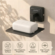 Plantex 304 Grade Stainless Steel Soap Dish for Bathroom/Soap Holder/Soap Stand/Soap Case/Bathroom Accessories - Decan (Black)