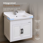 Plantex Wash Basin with Cabinet Full Set/Unbrekable Bathroom Vanity & Washbasin Set/Basin Cabinet for Bathroom with Mirror (White)
