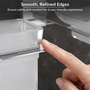 Plantex 304 Grade Stainless Steel Soap Dish/Glass Soap Holder/Tumbler Holder/Toothbrush Holder/Bathroom Accessories (Crystal -Chrome)