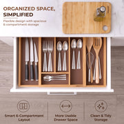 Plantex Cutlery Tray for Kitchen/Adjustable Cutlery Tray with Choping Board