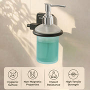 Plantex 304 Grade Stainless Steel Liquid Soap Dispenser/Handwash Dispenser/Shampoo Dispenser for Bathroom Accessories - Decan (Black)