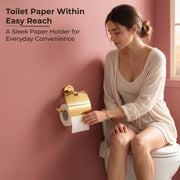 Plantex 304 Grade Stainless Steel Toilet Paper Roll Holder/Tissue Paper Holder/Bathroom Tissue Holder/Bathroom Accessories - Daizy (Golden)