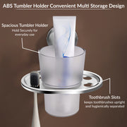 Plantex 304 Grade Stainless Steel Tumbler Holder/Tooth Brush Holder/Tumbler Stand for Bathroom Accessories -  Niko (Chrome)