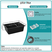 Plantex Single Bowl Kitchen Sink/Quartz Sink For Kitchen/Non-Fading Matt Black Colour With Uv Protection/Undermount/Topmount (Black - 18 X 16 Inches)