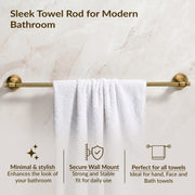 Plantex 304 Grade Stainless Steel Single Towel Rod for Bathroom/Towel Hanger/Towel Holder/Bathroom Accessories - Niko (Brass Antique)