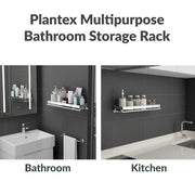 Plantex Stainless Steel Bathroom Shelf Rack/Bathroom Organizer/Wall Shelf for Bathroom Accessories Set/Kitchen Stand/Kitchen Shelves & Racks-(Chrome 18x5 Inches)