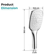 Plantex ABS Hand Shower for Bath/Self Cleaning Hand Shower/Rectangle Shower Head for Home & Hotel/Handheld Shower Without Hose Pipe - (Chrome, H326)