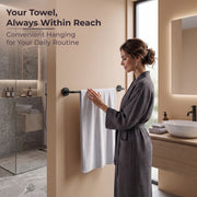 Plantex Towel Rod for Bathroom/304 Grade Stainless Steel Towel Hanger/24 Inch Towel Bar for Bathroom/Single Towel Rod/Bathroom Accessories - (Daizy - Black)