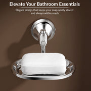 Plantex 304 Grade Stainless Steel Soap Dish/Soap Stand/Soap Tray/Soap Holder for Bathroom Accessories - Niko (Chrome)