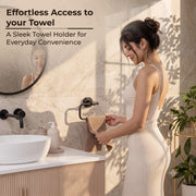 Plantex 304 Grade Stainless Steel Napkin Holder/Towel Hanger/Napkin Ring for Wash Basin/Towel Holder for Kitchen/Bathroom Accessories - Nipron (Black)