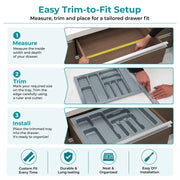Plantex Cutlery tray for Kitchen Drawer/Cutlery Cosmetic Stationary Organizer/Cabinet Cutlery Tray Organizer for Modular Kitchen - (Grey-28.5x18.5 INCH)