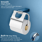 Plantex Toilet Paper Holder for Bathroom/304 Grade Stainless Steel Tissue Paper Roll Holder/Bathroom Accessories - Pack of 1 (Regent, Chrome)