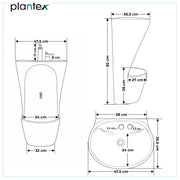 Plantex Ceramic Wudu Basin for Bathroom/Premium One Piece Basin/Ablution with Leg Wash/Free Standing Pedestal Wash Basin (White)