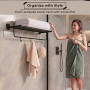 Plantex Towel Rack for Bathroom/304 Grade Stainless Steel Towel Stand/24 Inch Towel Hanger/Towel Holder/Bathroom Accessories - Pack of 1 (PMB-2401, Z-Black)
