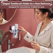 Plantex Tumbler Holder for Bathroom/304 Grade Stainless Steel Toothbrush Holder/Toothpaste/Razor Holder/Bathroom Accessories - Pack of 1 (PM-2406, Chrome)