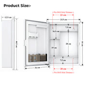 Plantex Bathroom Cabinet with Mirror/ABS Bathroom Storage Cabinet/Mirror Cabinet for Wall/Mirror with Storage for Bathroom - 18x14 Inch (CAB-117, White)