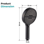 Plantex Hand Shower for Bathroom/6 Mode Multifunctional Shower/5-Inch ABS Plastic Silicone Handheld Shower Head/Easy Mode Switching – (Black, H-627)