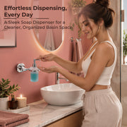 Plantex 304 Grade Stainless Steel Hand Wash Holder for Wash Basin Liquid Soap Dispenser Bathroom Accessories - Nipron (Chrome)