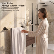 Plantex 304 Grade Stainless Steel Towel Rod/Towel Rack for Bathroom/Towel Bar/Hanger/Stand/Bathroom Accessories - Nipron (24 Inch - Black)