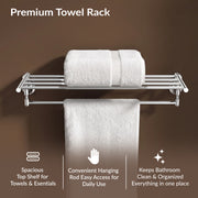 Plantex 304 Grade Stainless Steel Towel Rack for Bathroom/Towel Stand/Hanger/Bathroom Accessories - Niko (24 Inch-Chrome)