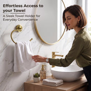 Plantex 304 Grade Stainless Steel Round Towel Holder for Washbasin/Bathroom/Towel Ring/Napkin Ring for Kitchen/Bathroom Accessories - Daizy (Antique)