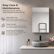 Plantex Bathroom Mirror Cabinet/304 Stainless Steel Bathroom Cabinet with Mirror/Bathroom Storage Cabinet/Wall Mounted Mirror Bathroom Cabinet (12x18 Inch-Chrome)