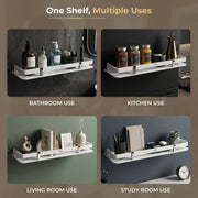 Plantex Acrylic Bathroom Shelf/Shelf for Bathroom Wall/Bathroom Shelf Rack/Kitchen Organiser/Stand (15x5 Inches-White)