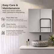 Plantex Bathroom Mirror Cabinet/304 Stainless Steel Bathroom Cabinet with Mirror/Bathroom Storage Cabinet/Wall Mounted Mirror Bathroom Cabinet (18x18 Inch-Chrome/Double Door)