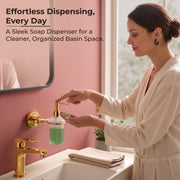 Plantex 304 Grade Stainless Steel Liquid Soap Dispenser/Shampoo Dispenser/Hand Wash Dispenser/Bathroom Accessories Pack of 1, Daizy (Golden)