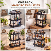 Plantex Metal Fruit Basket for Kitchen/Vegetable Storage Stand/3-Tier Multipurpose Storage Rack for Countertop  Pack of 1, Black (30.5 x 18 x 47.5 cm)