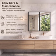 Plantex Bathroom Cabinet with Mirror/Aluminium Framed Double Door Bathroom Storage/Mirror Cabinet for Wall/Bathroom Organiser Cabinet (18x18 Inch, Black)