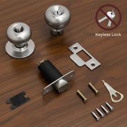 Plantex Bathroom Door Lock - Keyless Cylindrical Lock for Bathroom/Balcony/Tubular Door Knob/Handle (Without Key-Matt)