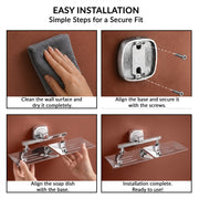 Plantex 304 Grade Stainless Steel  Double Soap Dish/Soap Case/Soap Holder/Soap Stand for Bathroom Accessories - Maxx (Chrome)